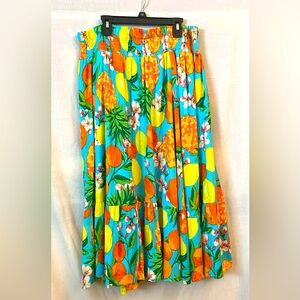 New York and Company women’s turquoise blue yellow and orange skirt size large